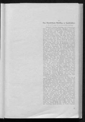 III. Das Handelshaus Röchling zu Saarbrücken.