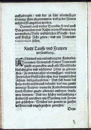 KindtTauffe und Frawen versamblung