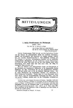 Sully Prudhomme als Philosoph : (1839-1907)