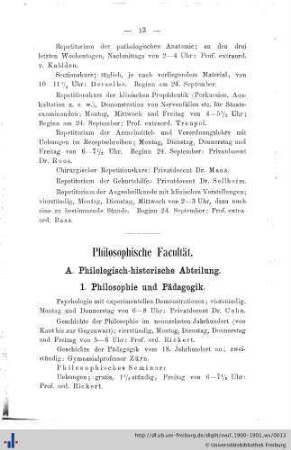 A. Philologisch-historische Abteilung