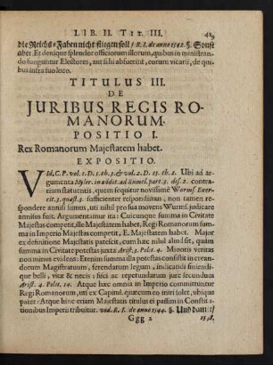 Titulus III. De Iuribus Regis Romanorum.