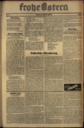 Zweite Ausgabe vom Sonntag, den 01. April 1934.