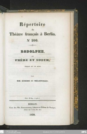Rodolphe ou frère et soeur : drame en un acte
