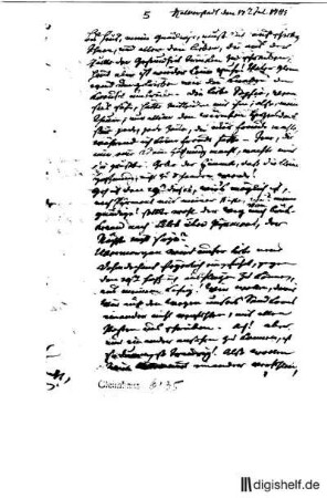 5: Brief von Johann Wilhelm Ludwig Gleim an Elise von der Recke