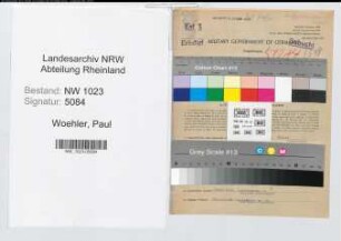 Entnazifizierung Paul Woehler , geb. 25.09.1901 (Postsekretaer)
