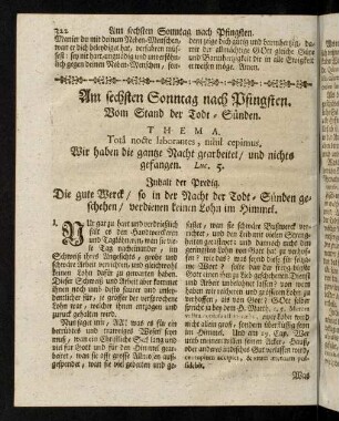 322-332, Am sechsten Sonntag nach Pfingsten.