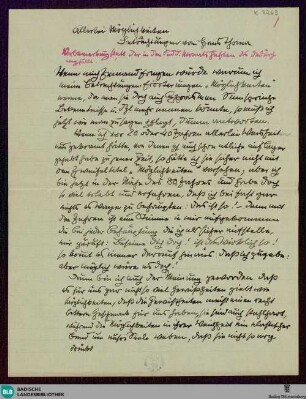 Allerlei Möglichkeiten, Betrachtungen von Hans Thoma (Manuskript) von 1914 - K 3263