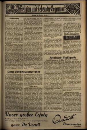 Dritte Ausgabe vom Samstag, den 21. März 1936.
