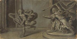 Saul schlägt David mit einem Speer in die Flucht