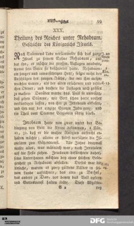 XXX. Theilung des Reiches unter Rehabeam. Geschichte des Königreichs Israels.