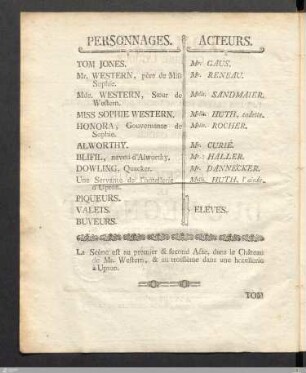 personnages, acteurs