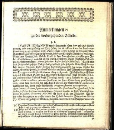 Anmerkungen zu der vorhergehenden Tabelle.