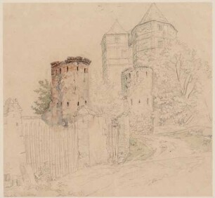 Einfahrt von Schloss Scharfenberg