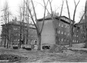 Dresden-Neustadt, Stauffenbergallee 29-45. Wohnhäuser einer Wohnanlage (um 1910). Seitenansicht