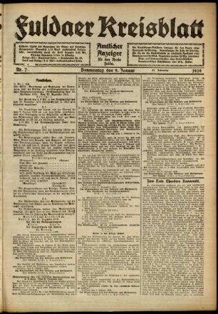 Zweite Ausgabe vom Donnerstag, den 09. Januar 1919.