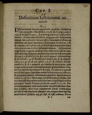 Cap. I. De Definitione Instrumenti nominali.
