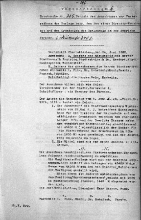 Tages-Ordnung, 25. Juni 1902