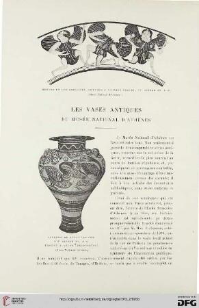4. Pér. 8.1912: Les vases antiques du Musée national d'Athènes