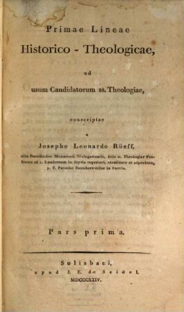 Primae Lineae historico-theologicae. 1. (1824)
