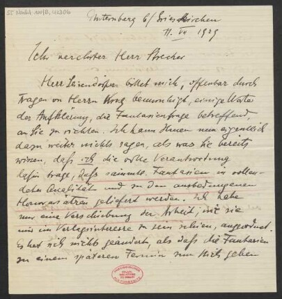 Brief an Willy Strecker und Ludwig Strecker an B. Schott's Söhne : 11.07.1929
