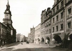 Hirschberg, Ring : Hirschberg (Jelena Gora/Polen). Ring mit Laubenhäuser, Rathaus