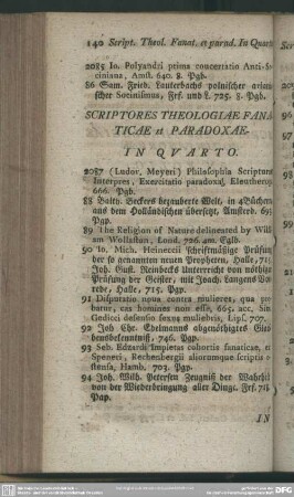 Scriptores Theologiae Fanaticae et Paradoxae