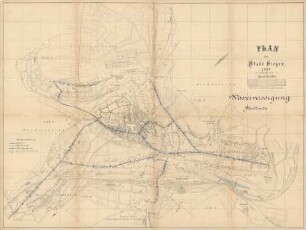 Plan der Stadt Siegen 1885, Wasserversorgung des Stadtnetzes