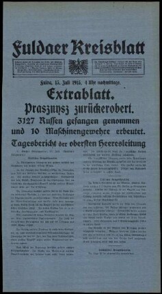 Ausgabe vom Donnerstag, den 15. Juli 1915.