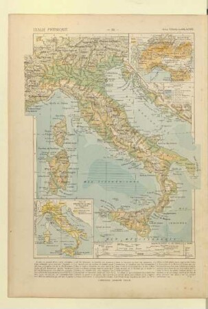 [Italie. Carte physique], Italie Produits du sol et Cultures, Industries de l'Italie du Nord