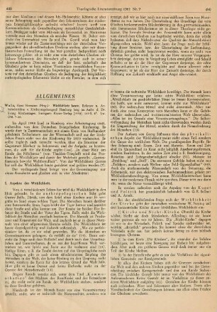 489-492 [Rezension] Walz, Hans Hermann, Wirklichkeit heute