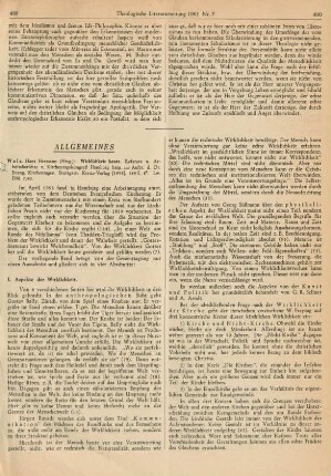 489-492 [Rezension] Walz, Hans Hermann, Wirklichkeit heute