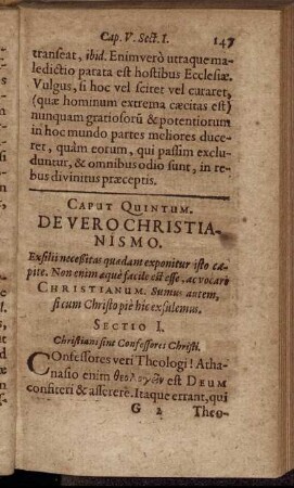 Caput Quintum. De Vero Christianismo.