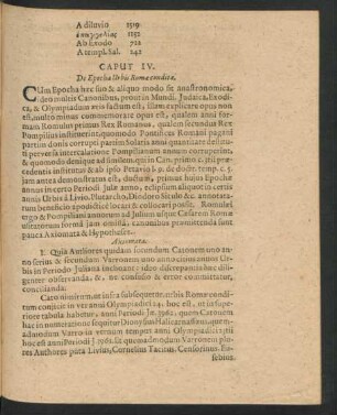 Caput IV. De Epocha Urbis Romae conditae.