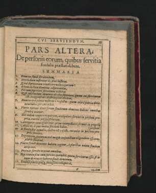 Pars Altera. De personis eorum, quibus servitia feudalia praestari debent.