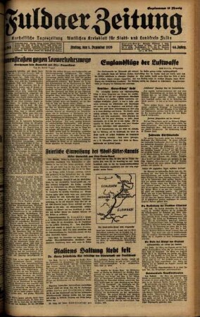 Ausgabe vom Freitag, den 08. Dezember 1939.