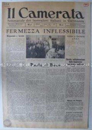 Wochenzeitung für italienische Fremdarbeiter in Deutschland "Il Camerata"