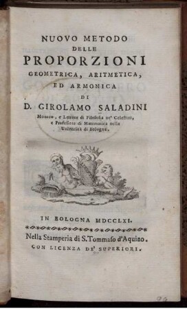 Nuovo metodo delle proporzioni geometrica, aritmetica, ed armonica