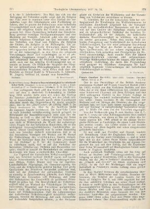 372-373 [Rezension] Francis Crawford Burkitt. 1864-1935