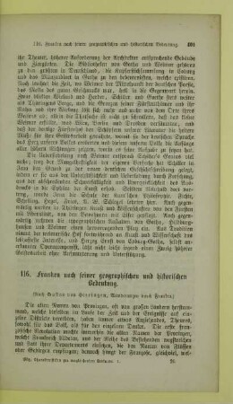 116. Franken nach seiner geographischen und historischen Bedeutung