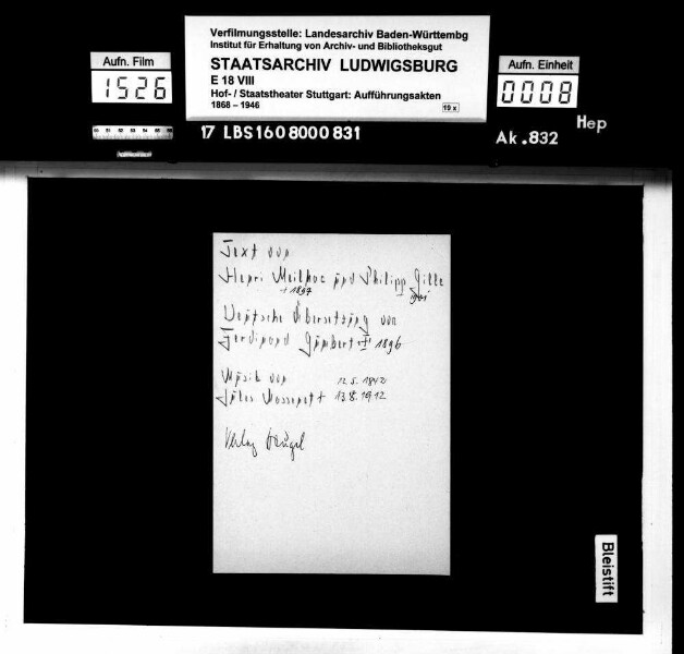 Manon. Oper von Jules Massenet; Text: Henri Meilhac und Philipp Gille