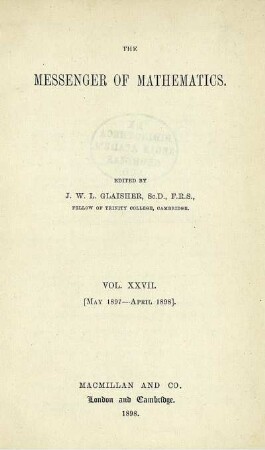 27: Messenger of mathematics