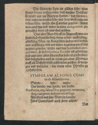 Symbolum Alvonis Comitis ab Alvenslevven.