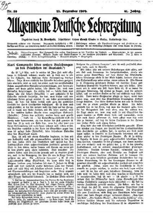 Karl Lamprecht über unsere Beziehungen zu den Deutschen im Ausland