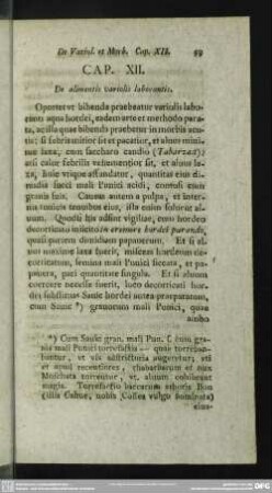 Cap. XII. De alimentis variolis laborantis