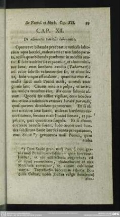 Cap. XII. De alimentis variolis laborantis