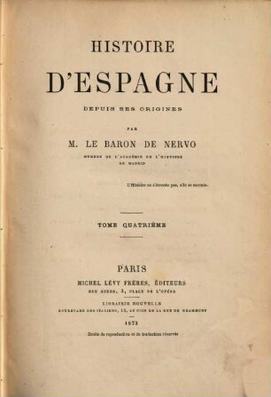 Histoire d'Espagne depuis ses origines, 4