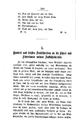 Hundert und sechstes Sendschreiben an die Lehrer und Lehrerinnen meines Aufsichtskreises