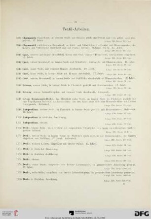 Textil-Arbeiten (Nr. 1339-1381)