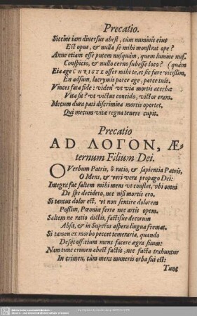 Precatio Ad Logon, Aeternum Filium Dei
