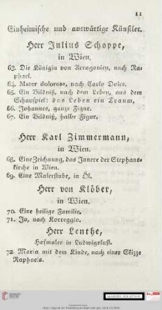 Einheimische und auswärtige Künstler